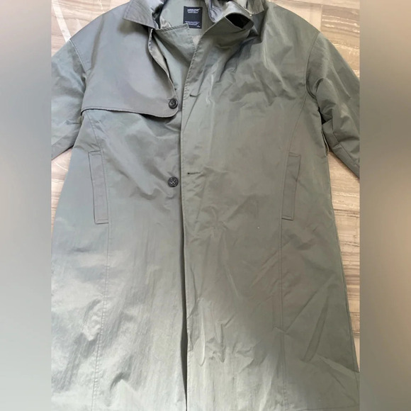 Matcha Story hooded long  line zipper button trench jacket Sz L - Picture 3 of 12